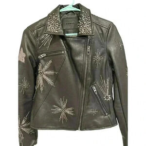 - Blank NYC Black Faux Leather Star Struck Moto Jacket Size XS, Pre-Owned